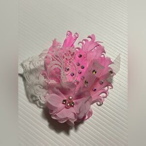 Birdcage veil lace feather fascinator hair accessory Bridal dance formal flapper